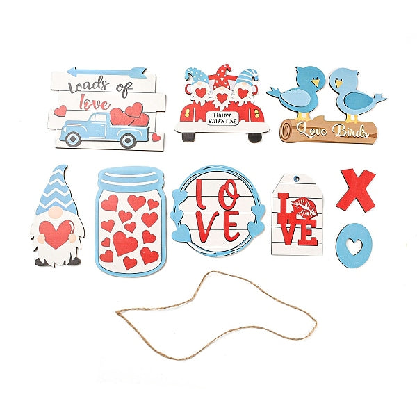 Valentinstags-Holztablett-Dekor-Sets