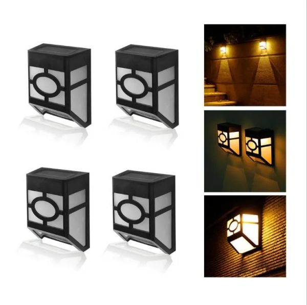 Solar Powered Wall Mount LED Light Outdoor Garden Path Landscape Fence Waterproof Yard Lamp Outdoor GadgetsZZ