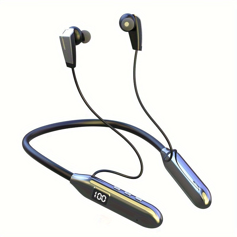 TEMU Neckband Wireless Headphones, 24h Extra Long , Wireless Stereo Neckband Earbuds With Microphone, In Ear Headset For Sports-workout