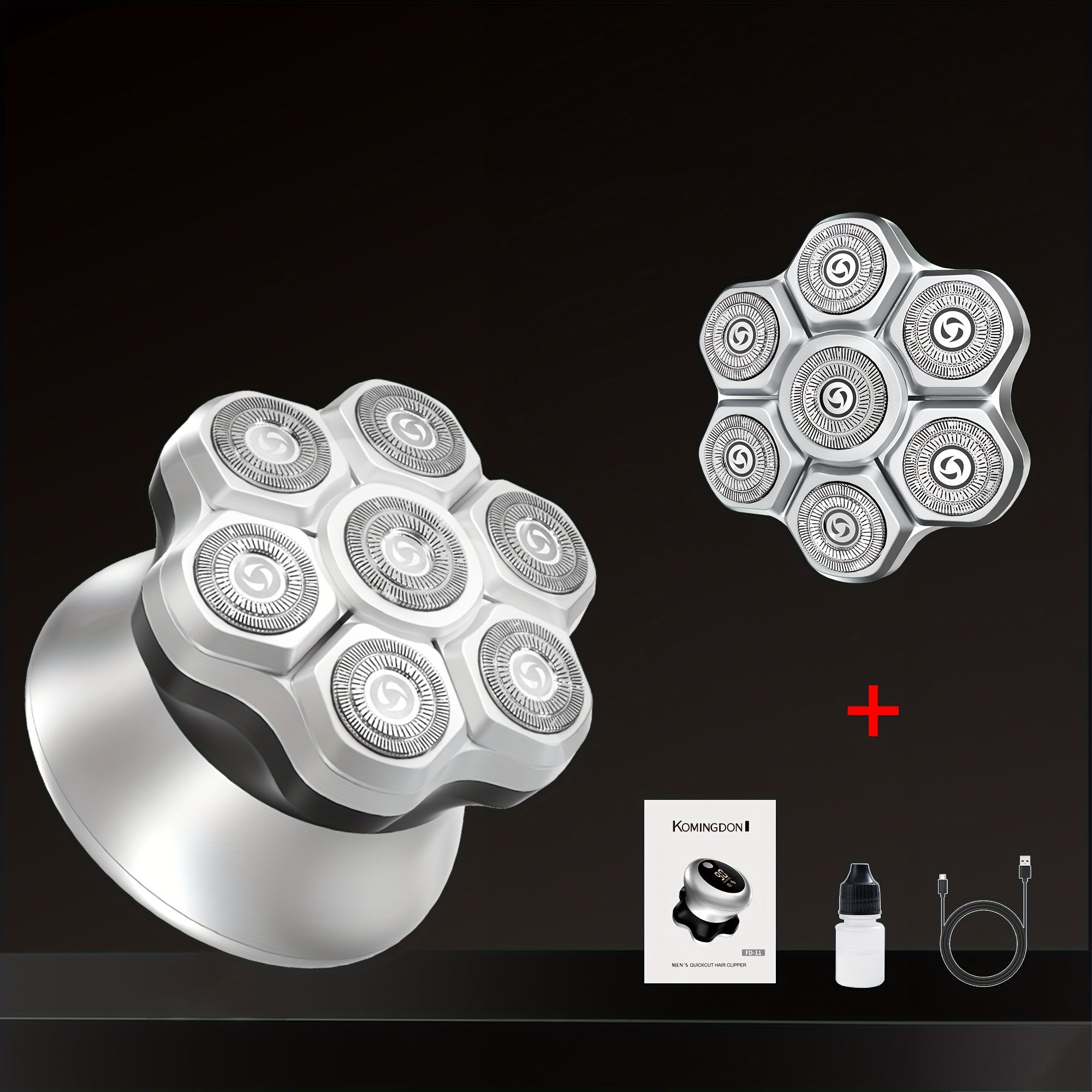 TEMU A Waterproof Rechargeable Electric Shaver For Men With A Bald Head, Suitable For Wet And Dry Use - For Shaving Men's And Bald Heads