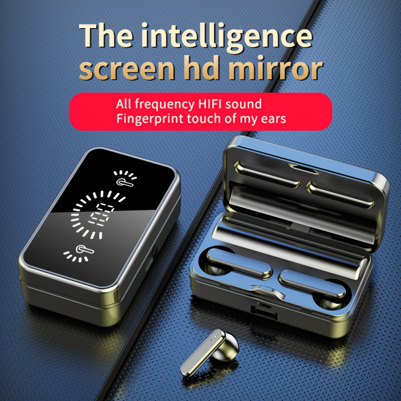 TEMU 2025 Triple-screen Smart Wireless Earbuds - Digital Display, Design, Wireless Charging, Battery, Sports & Gaming