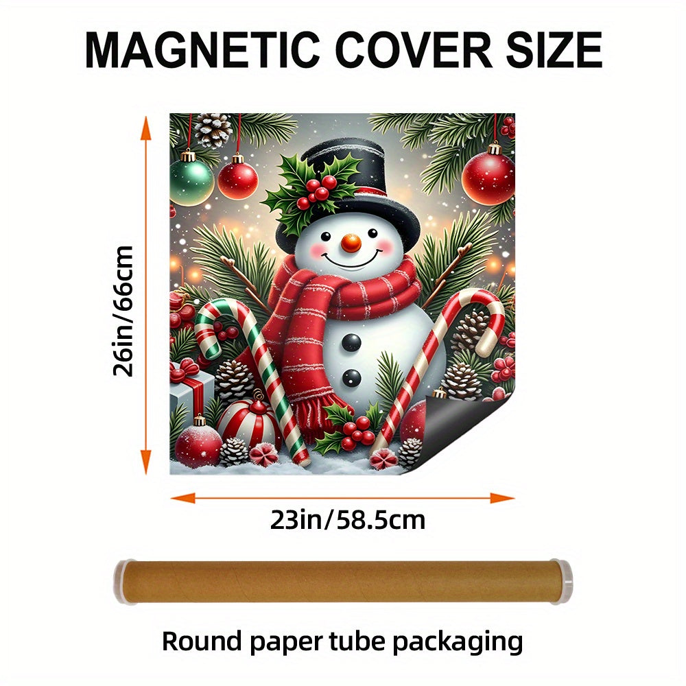 TEMU 1pc Wildlavie Christmas - With Striped Scarf, Magnetic Backing For Dishwasher, Refrigerator, Stove - Decor, Dishwasher Decoration, Festive Home