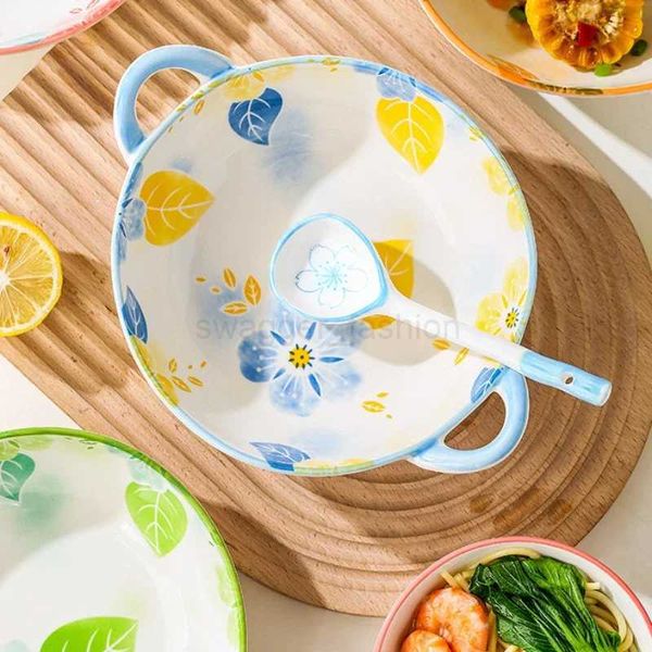Noodle Bowl Ceramic Tableware Bowls for Food Ceramic Dishes to Eat Kitchen Supplies Home Utensils for Hospitality Ramen Rice BarB270723