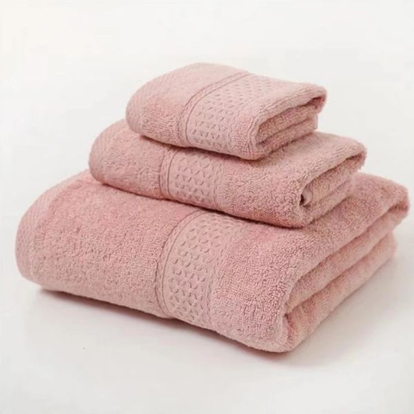 Bath Towel A set of 3 cotton towels with ultra soft and highly absorbent properties including 1 bath towel 1 hand towel and 1 household bath