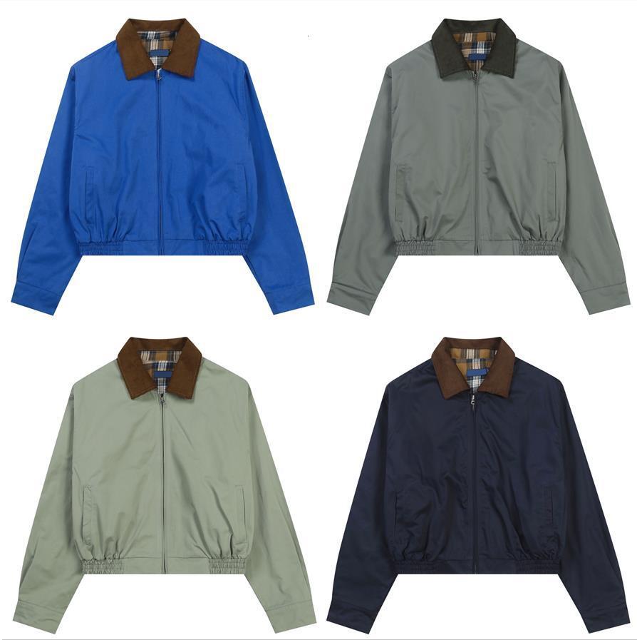 Womens Vintage Khaki Jacket Utility Bomber Coat Workwear Style Fashion Outerwear Turn Down Collar Asian Size Streetwear Ladies Jacket