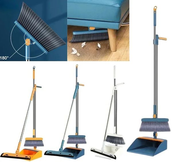 Folding Dustpan Broom Set Magic Broom Cleaning Floor Cleaning Squeegee Household Cleaning Product Useful Things for Kitchen 250120