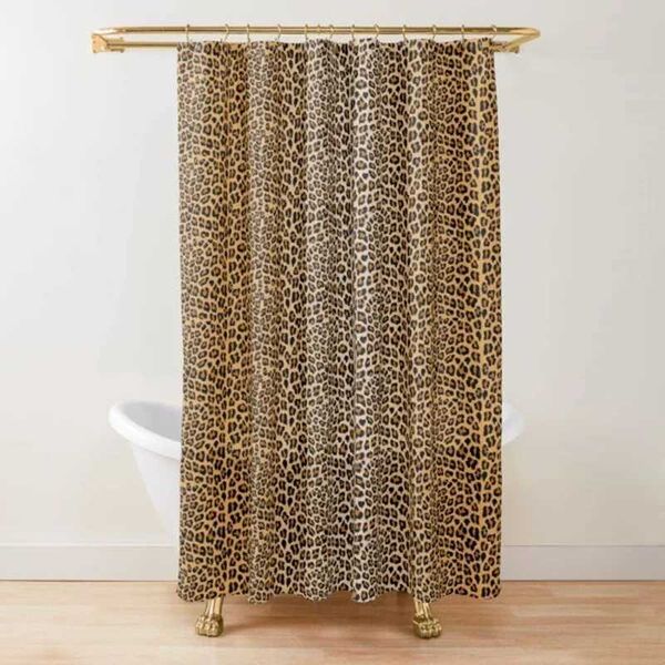 Leopard Print Shower Curtain Brown Bathro Curtain Wild Safari Powerf Bathro Set for Men Panthera Bathro Decor SetT250121