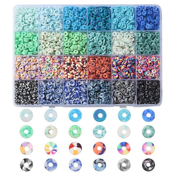 3960Pcs 24 Style Handmade Polymer Clay Beads