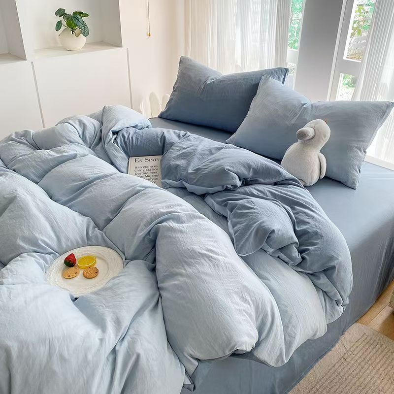 Cozy Winter Bedding Set with Wool Blend sheet and Fluffy Duvet Cover 100