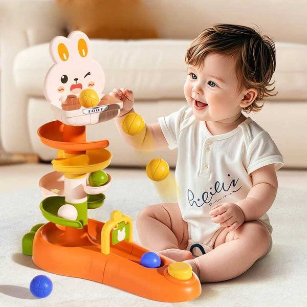 Sorting Nesting Stacking toys Montessori Baby Toys Rolling Ball Pile Tower Finger Skill Training Educational Development Games BabyRotating