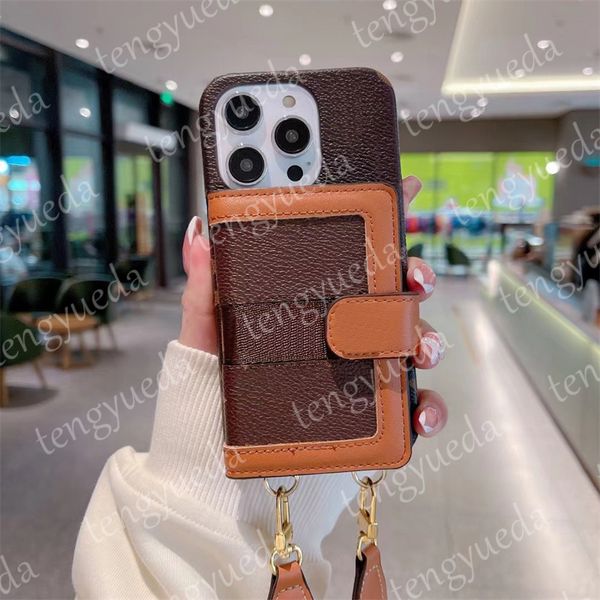 Fashion Designer Card Holder Phone Cases for iPhone 16 16pro 15 15pro 14 14pro 14plus 13 12 11 pro max XR Xsmax Leather Handbag Luxury Case