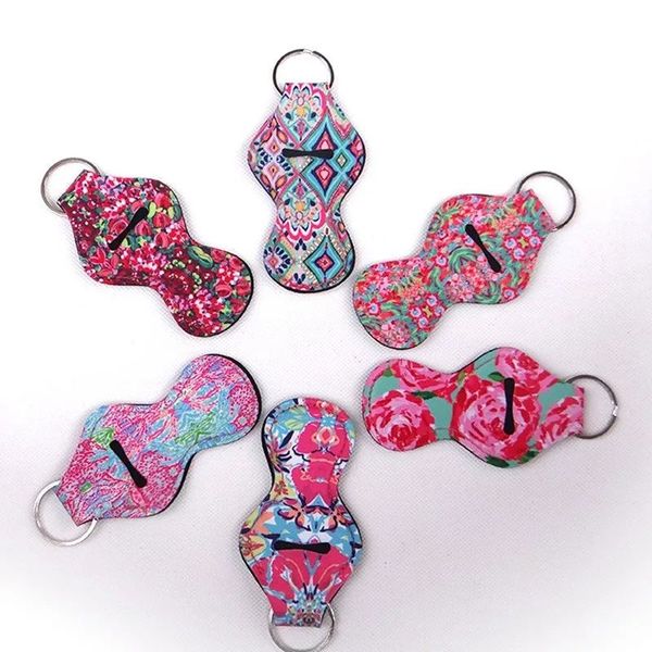 Neoprene Chapstick Holder Keychain Girl Chapstick Lipstick Keychain For Sale Gift Favors Valentines Gift Durable Random Color