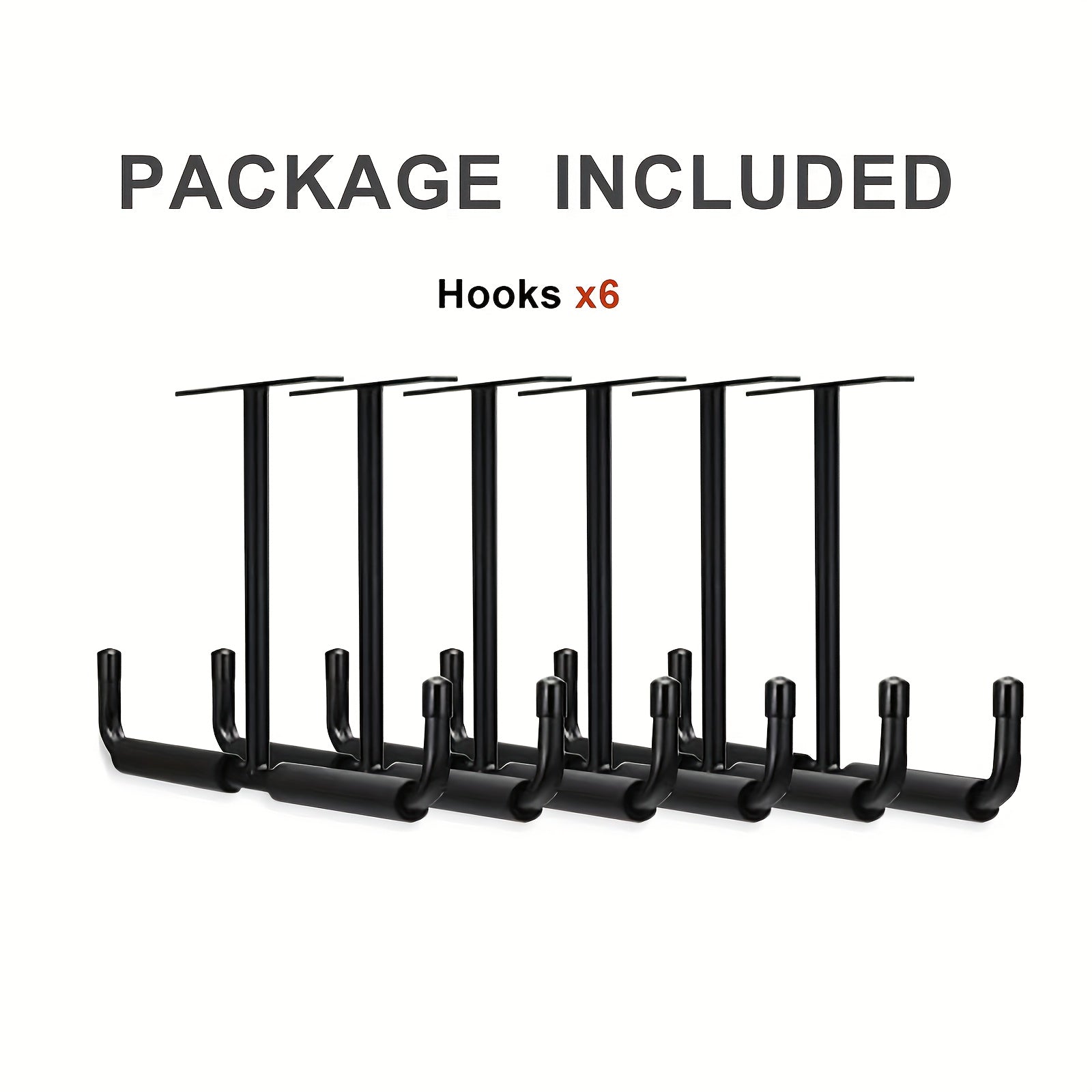 TEMU 6-8pcs Garage Storage Hook Rack, Installed On Ceiling, Heavy Duty Practical Ladder Hooks For Hanging Hoses, Wood, Pipes And Large Items, For