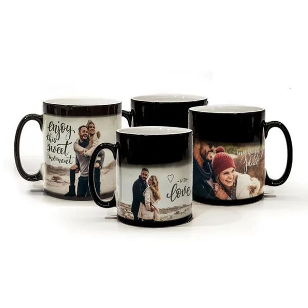 Customized po magic cup color change and temperature black to unique personalized gift cup coffee cup tea cup beverage 240806