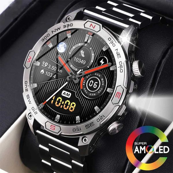 High Quality New military smartwatch with built-in AltitudeAir pressure compass flash BT communication womens health monitoring O241213