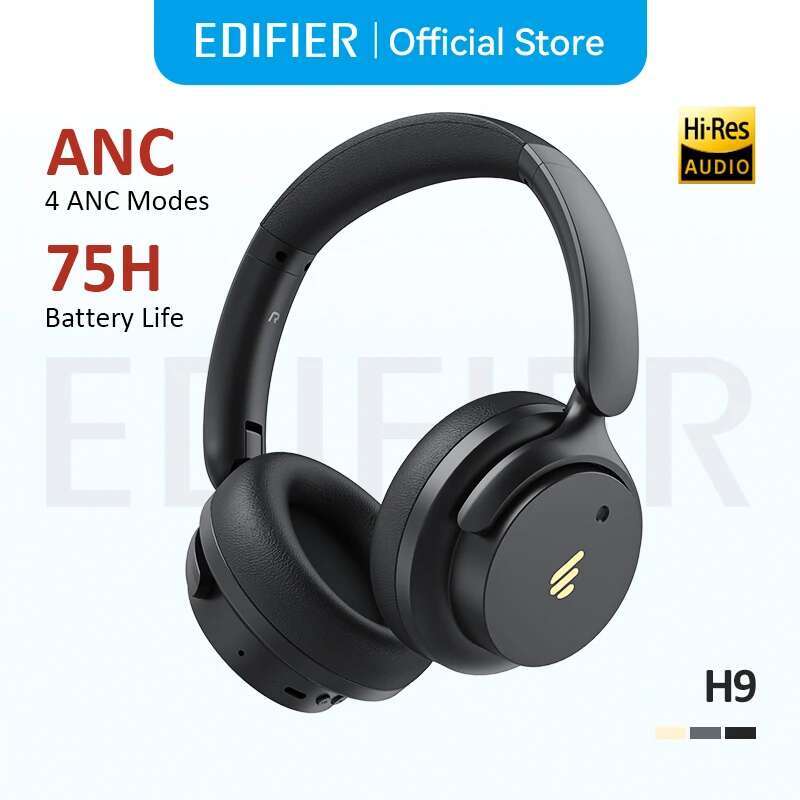 Edifier H9 Active Noise Cancelg Wireless Headphones Bluetooth 5.4 Headset Hi-Res Audio 75H Battery Life Foldable Design