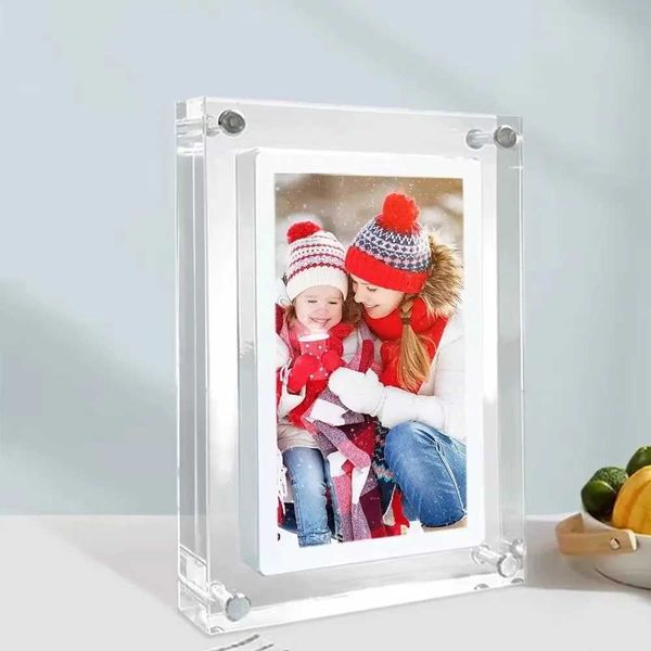 Acrylic Digital Photo Frame 5-7 Inch 1000mAh Vertical Display IPS Screen 2G Memory Battery Portable Digital Portrait T250118