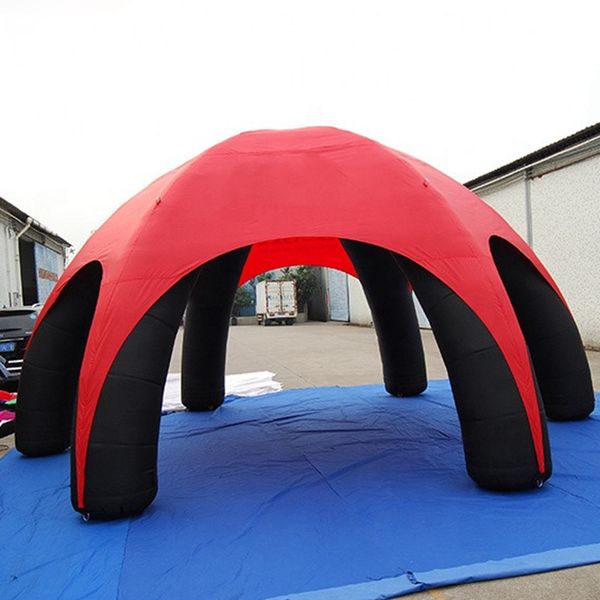 Red cover tent 10mD (33ft) with blower arch marquee portable 6 legs advertising inflatable spider tent giant pop up dome without side walls