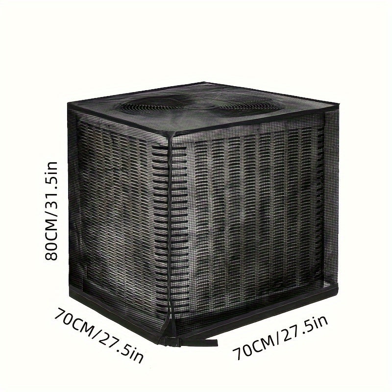 TEMU 1pc Outdoor Ac Unit Cover - Heavy-duty Pvc Central Air Conditioner Protector With Open-, Weatherproof Housing For Hvac, , Ac - , No Electricity