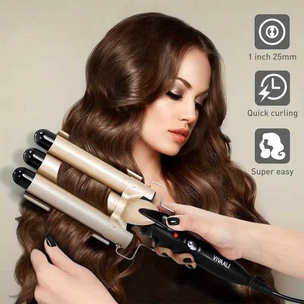 Hair Curlers Straighteners 1 piece - Chicken Roll Rod Instant Nozzle Three Tube Curler Small Wave Large H241121