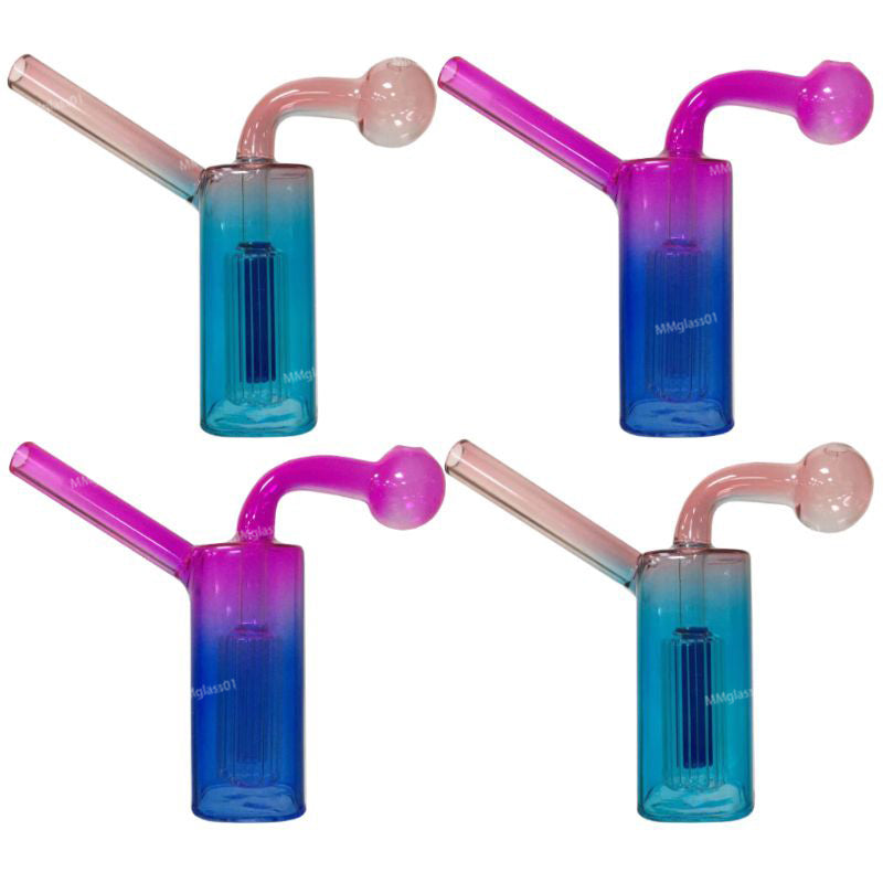 Bubbler Oil Burner with 25mm Ball Glass Burner Bubbler Water Pipes Glass Bongs Percolator Diffuser Water Pipes Colorful Clear Glass Tube Portable Sm