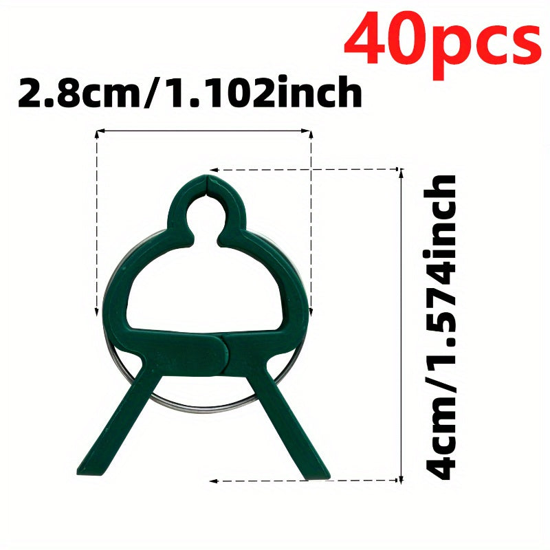 TEMU 40pcs-60pcs Adjustable Plant Clip - Reusable Flower, Vine, Vegetable, And Support - Durable Plastic, Essential Gardening Tool