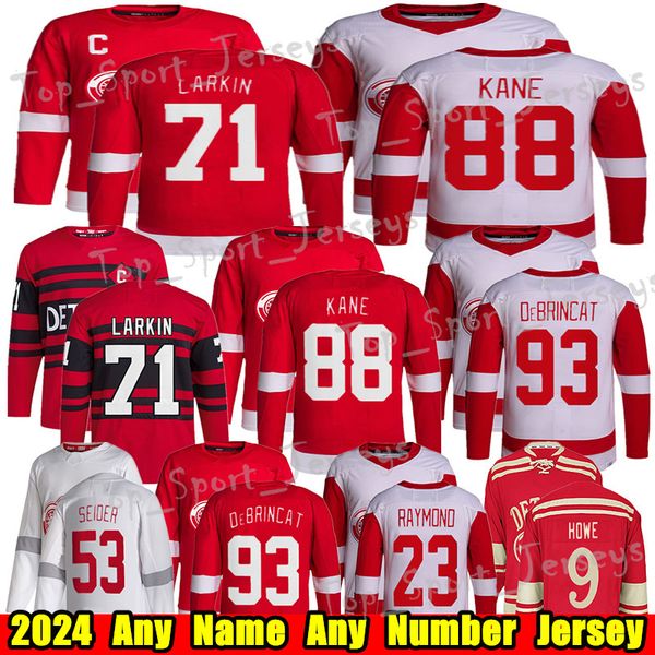 #88 Patrick Kane Reverse Retro hockey jersey #71 Dylan Larkin Alex DeBrincat Moritz Seider Howe Pavel Datsyuk Steve Yzerman Vladimir Tarasen