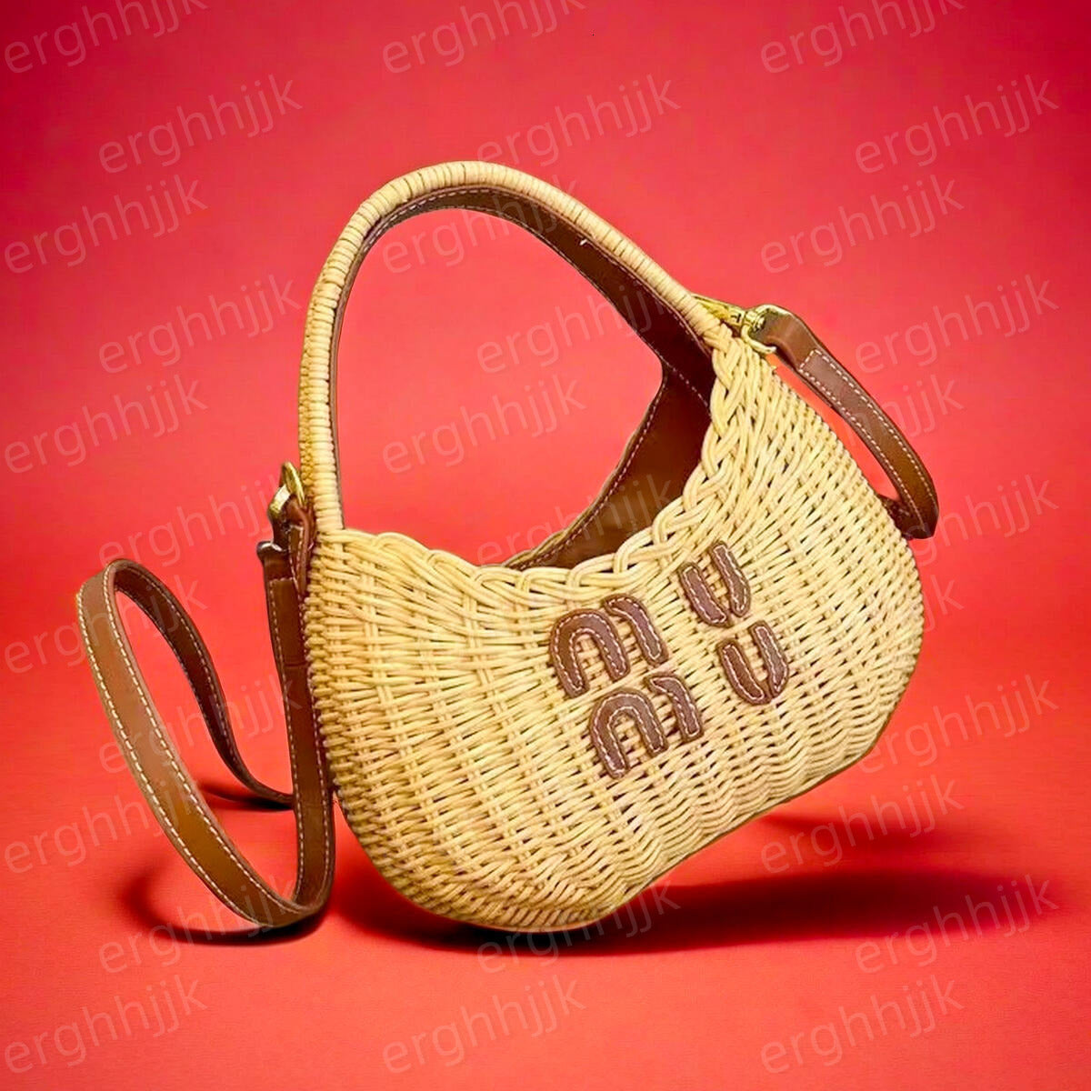 Raffias Designer Bag Womens Rattan Basket Mini Tote Bag Mirror Quality Luxury handbag Wicker Weave Clutch Shoulder Bag mens Crossbody Summer Travel