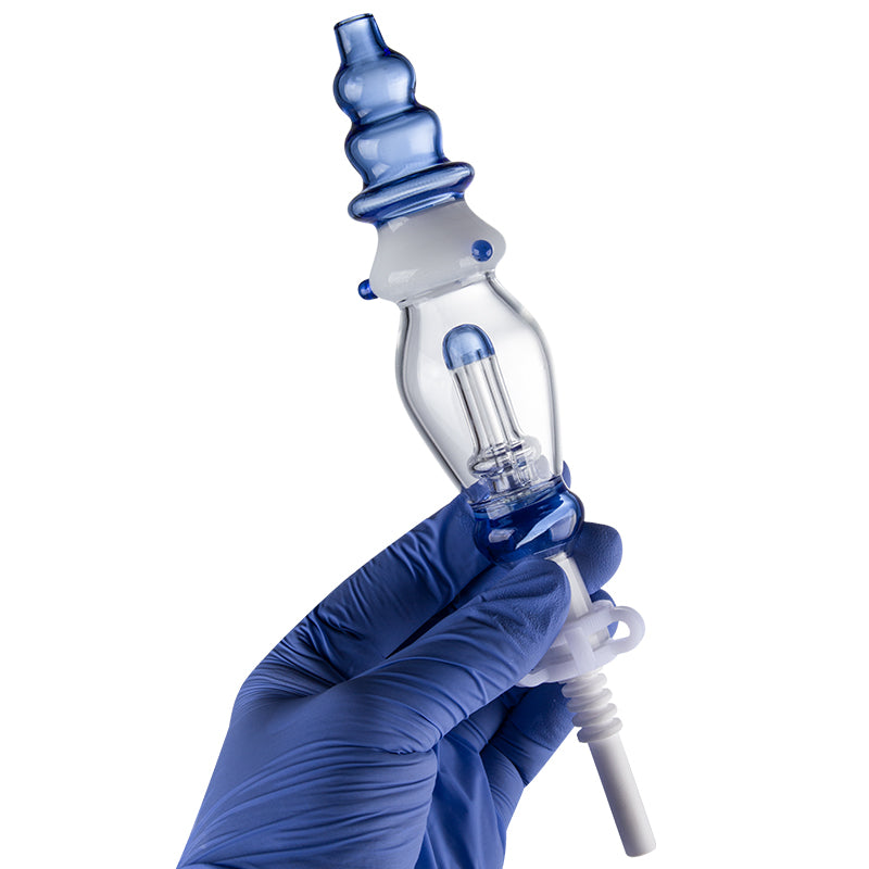 Glassvape666 NC039 Dab Rig Nectar Collector Glass Bong Smoking Pipes 10mm 14mm Titanium Quartz Ceramic Nail Big Tower Style OD 38mm Bubbler Bongs