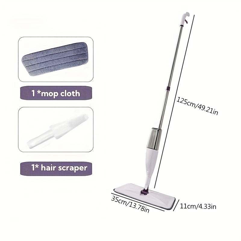 TEMU 1pc Mop Wooden Floor With Reusable Microfiber Pads Handle Home Windows Kitchen Mop Sweeper Broom Clean Tools
