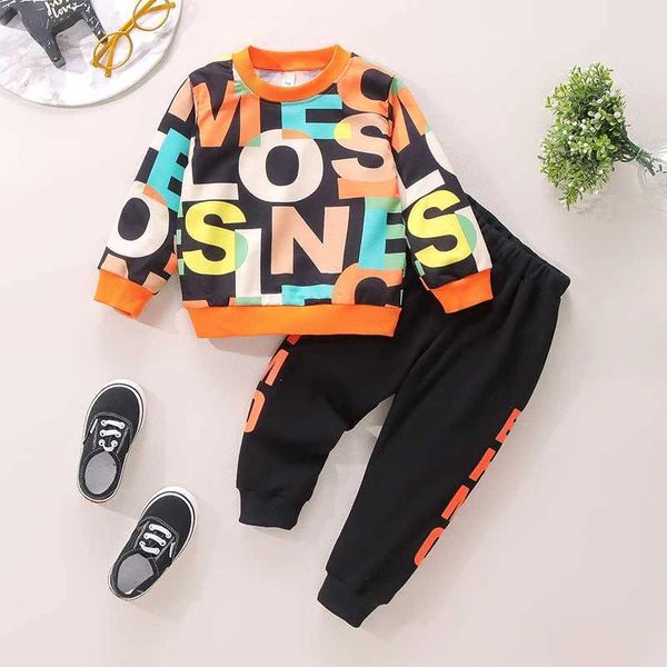 Clothing Sets 2020 Autumn Children Boys Clothing Sets Kids Letter Print Pullover Tops and Pants 2pcs Sport Suits Baby Girls Casual Outfits H