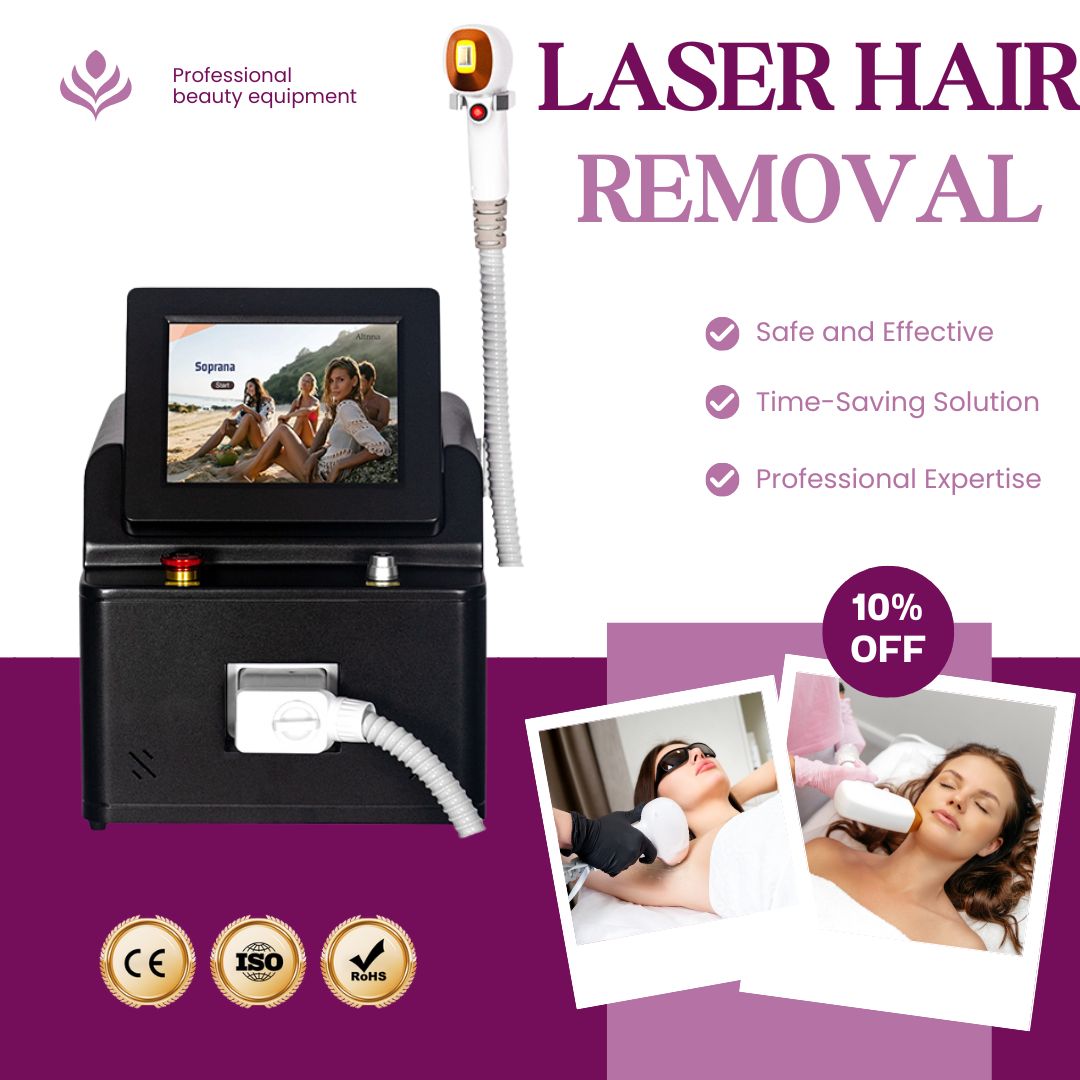 Diode Laser Hair Removal Equipment 808nm Triple Wavelength Painless Permanent Epilation Device For Beauty Salon Or Clinic Fast Hair Removal