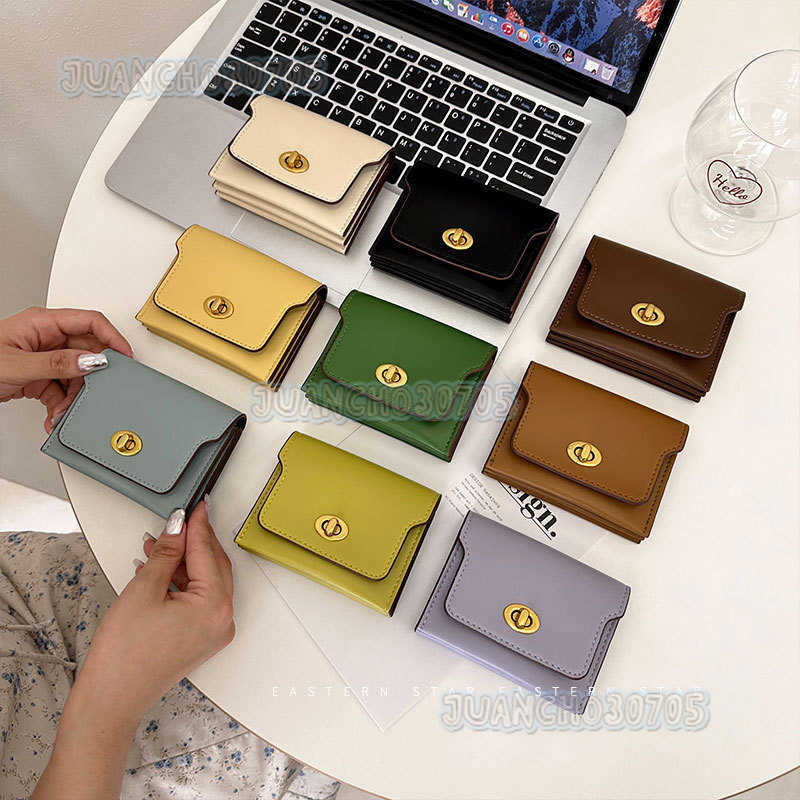 New Dopamine Style Womens Card Holder Wallet Short Fashion Multi-color Multi-card Slot Card Holder with Zipper H250806