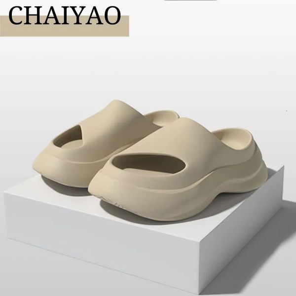 Summer Couple Sports Dad Sliding EVA Thick Shoes Womens Summer Outdoor Fashion Packaging Toe Sandals Mens Cool Soft Sliding 240719