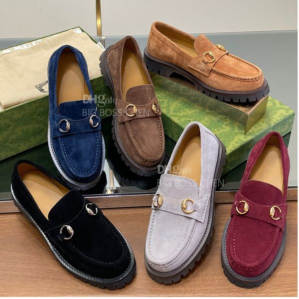 Plataforma de fivela de fivela de fivela de Borgonha Borgonha de alta qualidade Borgonha Sudeste de camurça de camurça Casual On Shoes Sapat