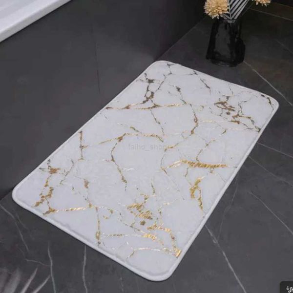 40x60cm 50x80cm Bathmats for Bathroom Marble White Gold Non-Slip Floor Bath Mats Rugs Shower Carpet XJ240807