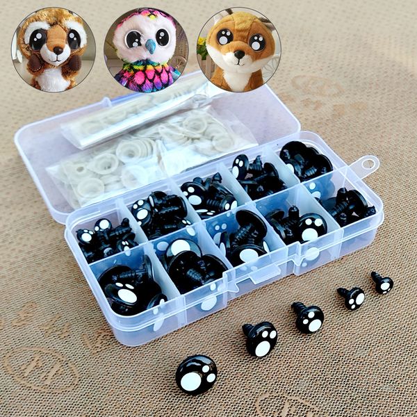 Doll Accessories 100pcs 81012mm Black Eyes For Toys Cartoon Safety Dolls Making Animal Amigurumi Bear Craft Stuffed 230322