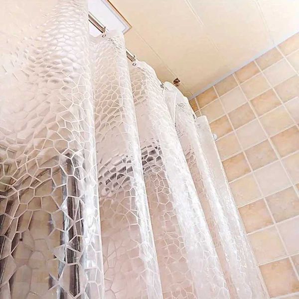 Waterproof bathroom shower curtains transparent bathroom curtains with hooks thick bathroom curtains transparent bathroom curtains W240808