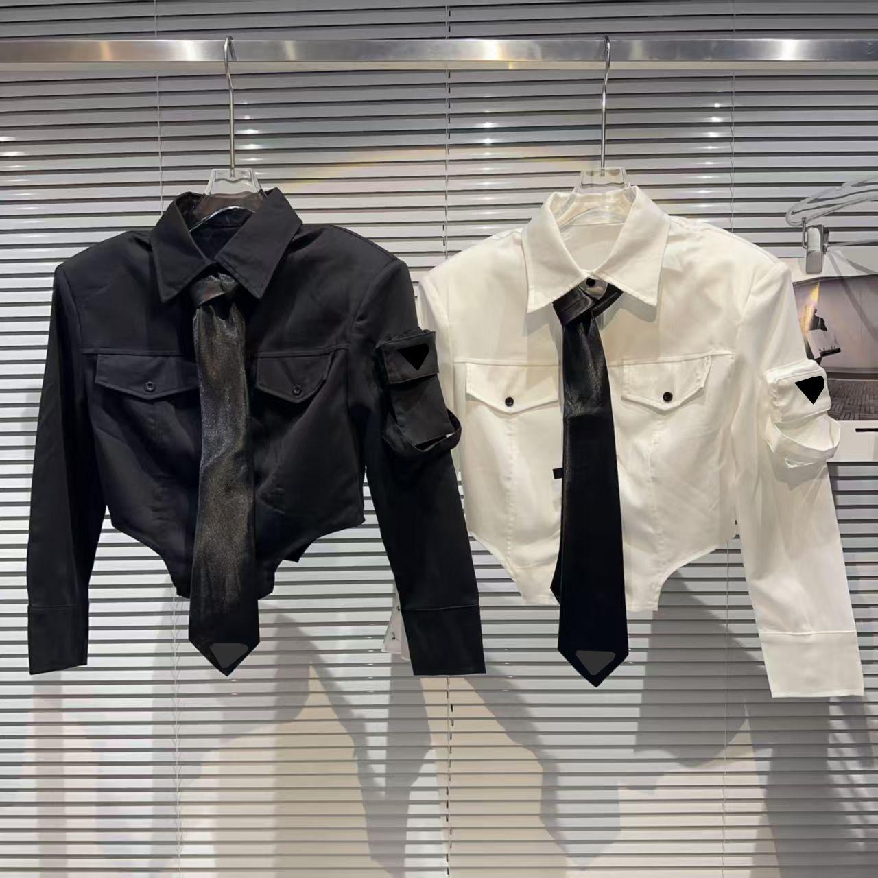 9AAA Womens Casual Shirts Lapel Neck Blouses Tshirts Designer Woman Tees Shirt Long Sleeves Blouses Sheer Women Tops Lady Cloth S-2XL