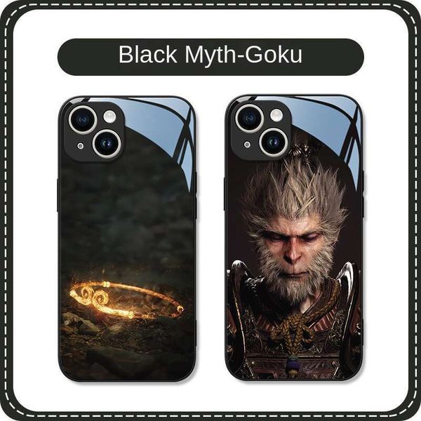 Black Myth Goku Mobile Case for IPhone 15 Gaming Glass IPhone13promax14 Trend