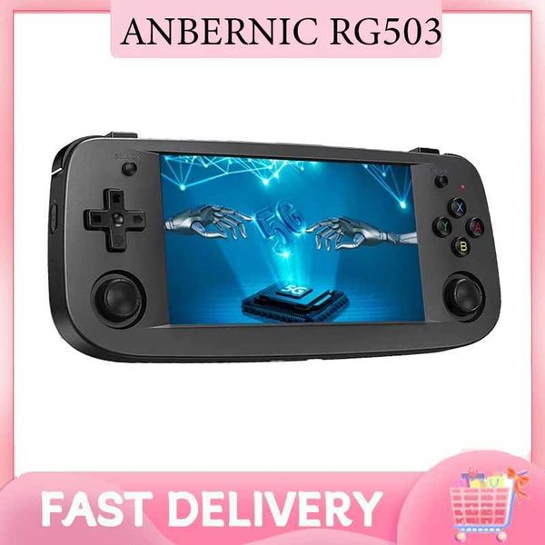 Portable Game Players Anbernic RG503 Retro Handheld Video Game Console 4.95-inch OLED Screen Linux System Portable Game Console Supports Onl