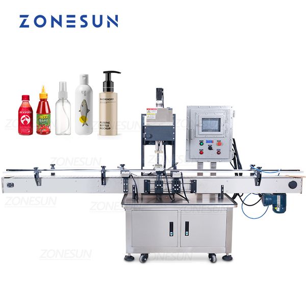 ZONESUN ZS-VTCM1 Sealing Machine Pneumatic Automatic Spray Dropper Plastic Glass Bottle Ex-proof Capping Machine E-juice Jar Cap Screwer