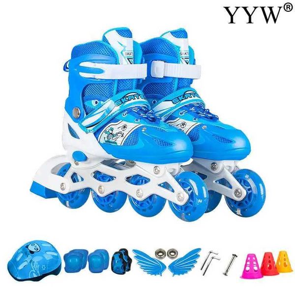 Inline Roller Skates Kids Inline Roller Skate Youth Children Shoes 4 Wheels Sneakers Beginner Roller Skating Boy Girl Breathable Shoes Birth