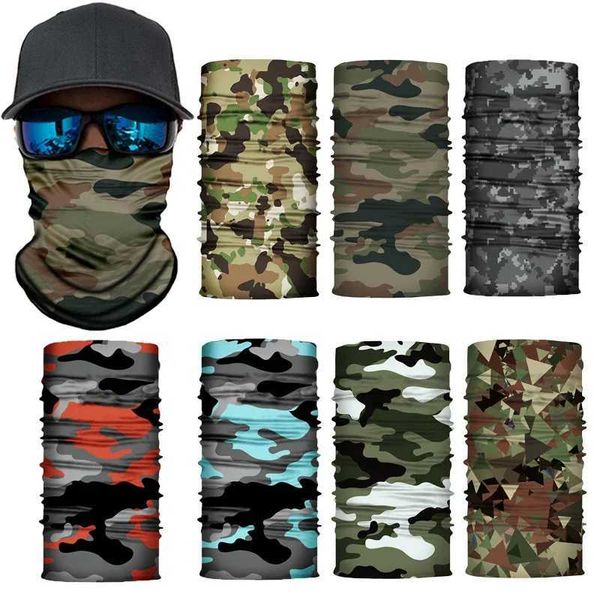 Camouflage bicycle face mask scarf neck Gatt mens seamless Bandana womens headband Balaclava tube face shield Y240923