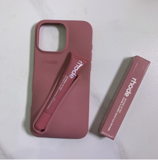 rhode phone case Lipstick Portable Case Lip Gloss Lipstick Lip Balm 3D Make-Up Silicone Phone Case for iPhone 16 15 14 13 12 11 Pro Max Holder Cover