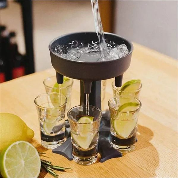 6 s Dispensador de vidro Holder Party Beverage Drinking Games Cocktail Cocktail Wine Ferramenta de preenchimento Caddy Liquor 241203