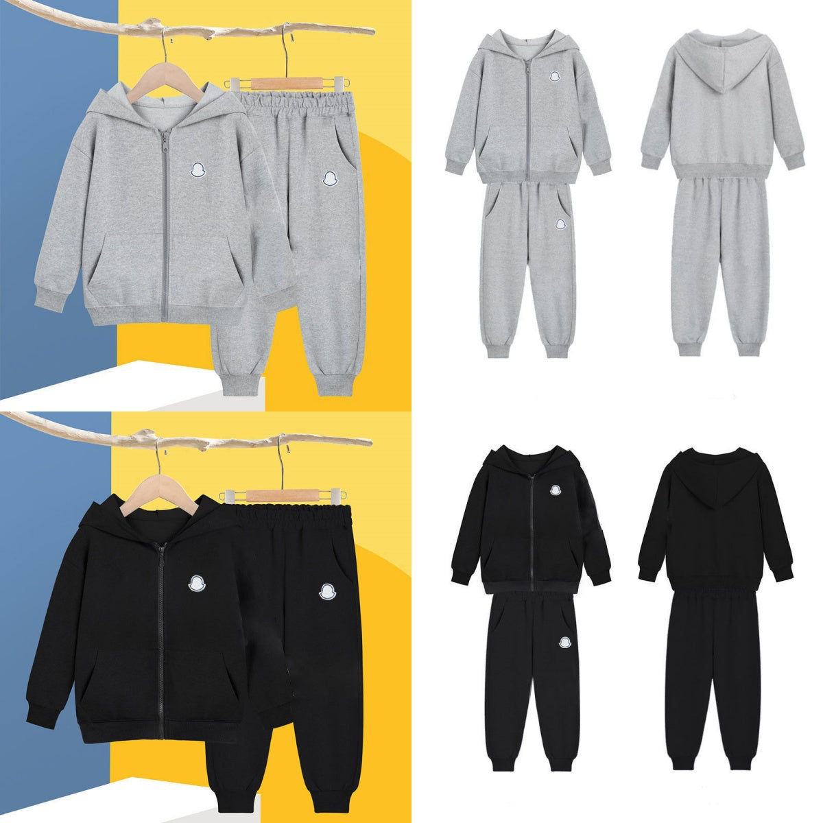 Kid Thickening Hoodies Baby Clothing Sets Baby Boys Girls Sweater Two Piece Kids Designer Clothes Pattern Sports Set