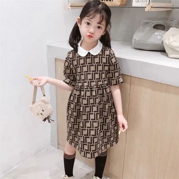 Designer Girls Dresses Baby Girl Luxury Clothes Summer Short Sleeve Dress Childrens Letter Clothing Baby Kids Party Dress High Quality