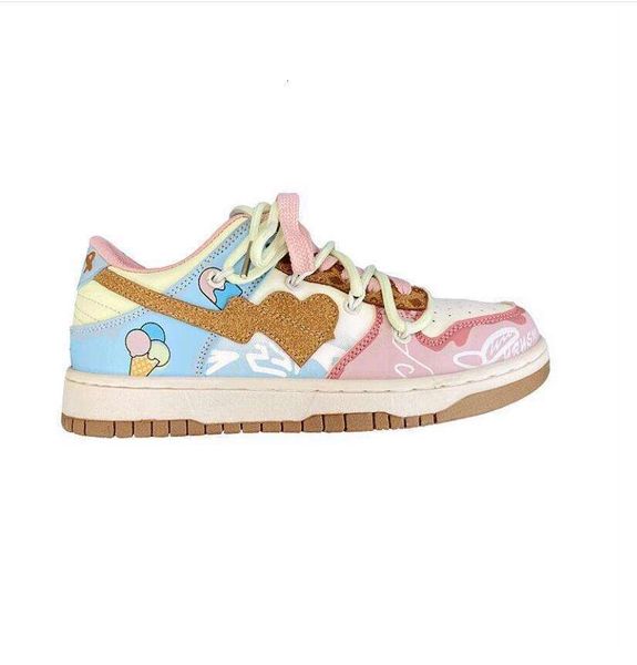 2023 Colorful Ice Cream Print for Women Casual All Match Winter Student Sneakers Beau tiful Shoes