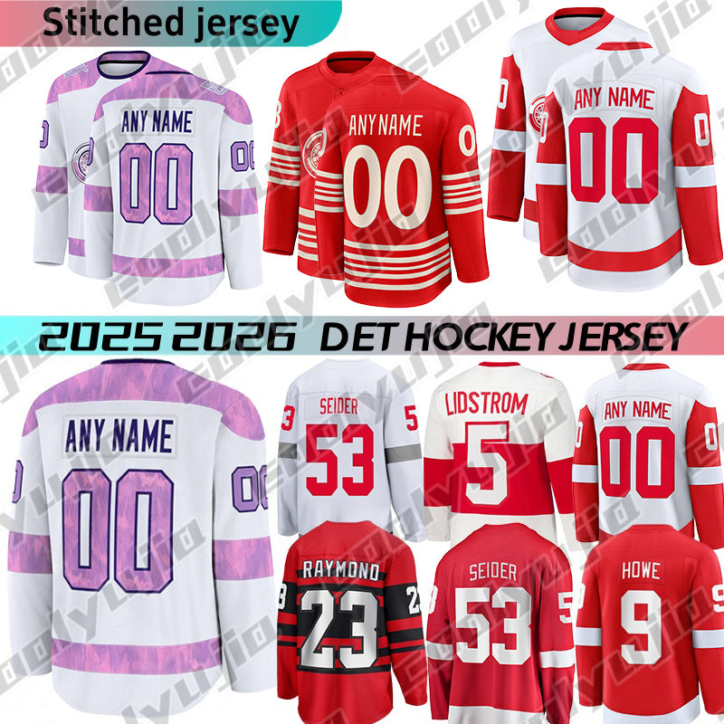 DET new Hockey Jersey #93 DeBrincat #71 LarkinS KaneS Red Raymond WingsS Jersey Gordie Steve jersey Lucas Patrick Seider Yzerman Pavel Datsyuk 2025